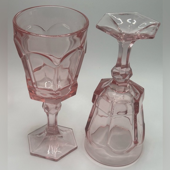 Vintage Fostoria Virginia Pink Water Goblet - Set of 4 - Picture 6 of 8